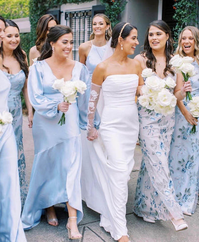 light blue bridesmaid dress